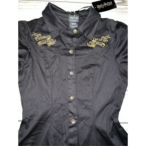 Harry Potter Marauder's Map Long-Sleeve Collared Dress (Med) - Picture 4 of 10